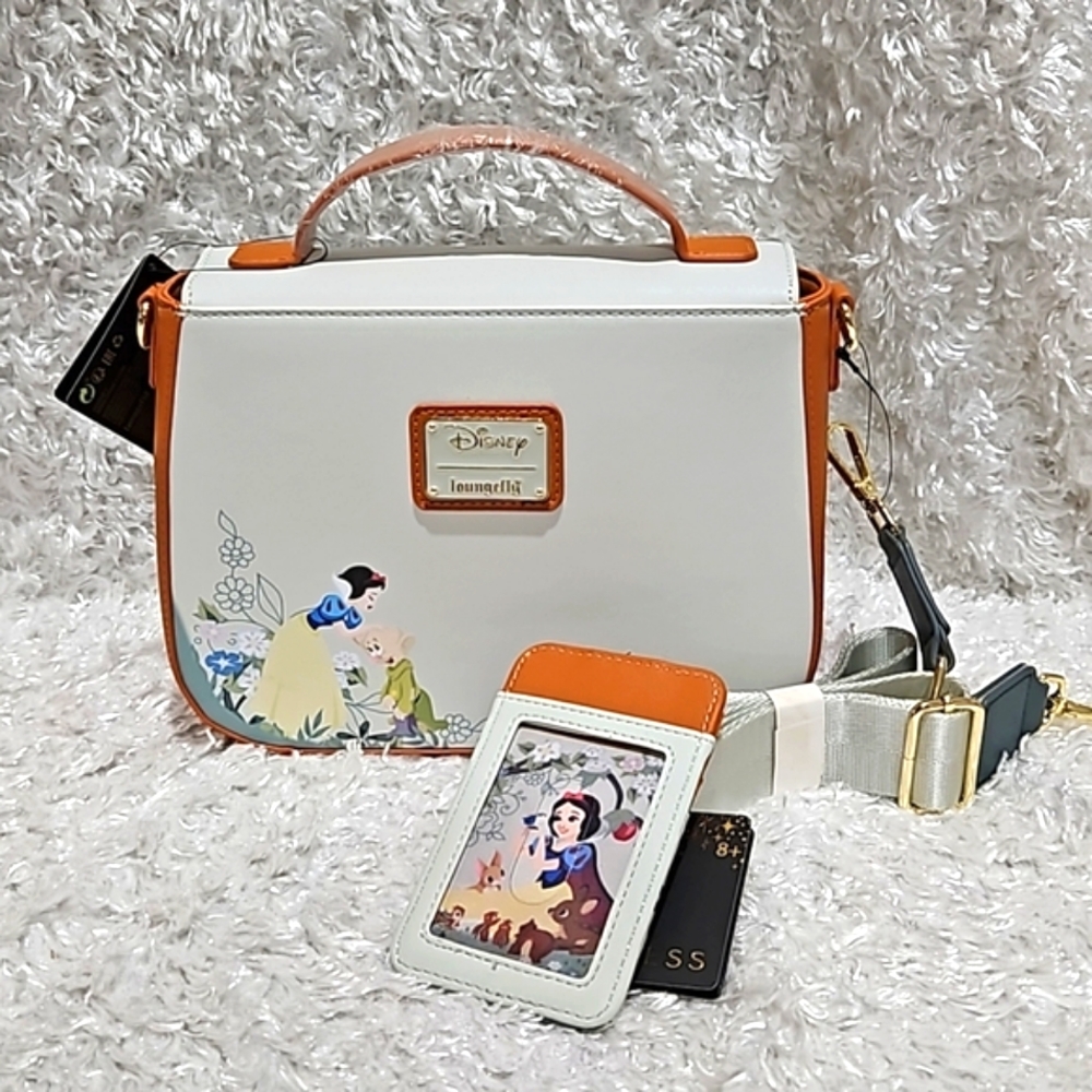 Loungefly Snow White and the Seven Dwarfs Handbag / Crossbody and Cardholder - Picture 2 of 16